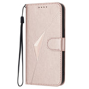For Huawei Pura 70 Pro / Pura 70 Ultra Triangle Pattern Buckle Clasp Leather Phone Case(Rose Gold)