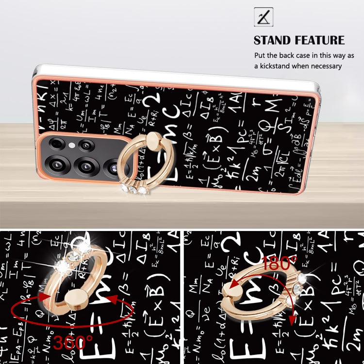 For Samsung Galaxy S25 Ultra 5G Electroplating Dual-side IMD Phone Case with Ring Holder(Equation) - Galaxy S25 Ultra 5G Cases by PMC TechLife | Online Shopping South Africa | PMC TechLife | Buy Now Pay Later Mobicred
