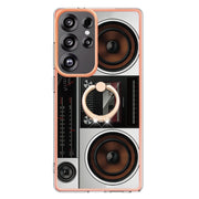 For Samsung Galaxy S25 Ultra 5G Electroplating Dual-side IMD Phone Case with Ring Holder(Retro Radio)
