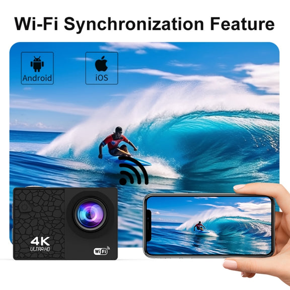 I5-360 2.0 inch IPS HD Screen Wide Angle 4K Action Camera, Specification:without Remote Control