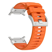 For Samsung Galaxy Watch Ultra 47mm / Ultra 2025 Steel Buckle Fluororubber Watch Band(Silver Orange)