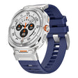 For Samsung Galaxy Watch Ultra 47mm Steel Buckle Fluororubber Watch Band(Silver Blue) - free shipping - PMC TechLife - Order now!