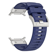 For Samsung Galaxy Watch Ultra 47mm Steel Buckle Fluororubber Watch Band(Silver Blue)