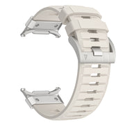 For Samsung Galaxy Watch Ultra 47mm Steel Buckle Fluororubber Watch Band(Silver Starlight)