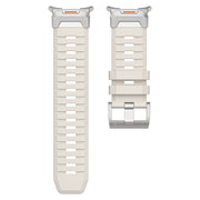 For Samsung Galaxy Watch Ultra 47mm Steel Buckle Fluororubber Watch Band(Silver Starlight)