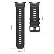 For Samsung Galaxy Watch Ultra 47mm / Ultra 2025 Steel Buckle Fluororubber Watch Band(Silver Orange)