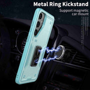 For Samsung Galaxy S25+ 5G Ring Holder PC Hybrid TPU Phone Case(Blue)