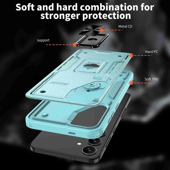 For Samsung Galaxy S25 Ultra 5G Ring Holder PC Hybrid TPU Phone Case(Blue)