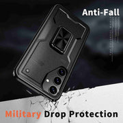 For Samsung Galaxy S25 Ultra 5G Ring Holder PC Hybrid TPU Phone Case(Black)