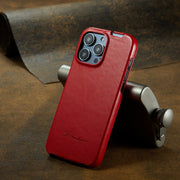 For iPhone 16 Pro Max Fierre Shann 64 Texture Vertical Flip PU Leather Phone Case(Red)