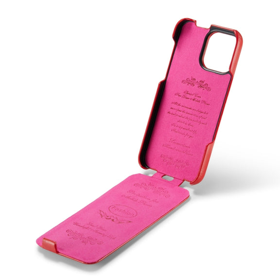 For iPhone 16 Pro Fierre Shann 64 Texture Vertical Flip PU Leather Phone Case(Red)