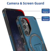 For Samsung Galaxy S24+ 5G / S25+ 5G Armor MagSafe Holder PC Hybrid TPU Phone Case(Dark Blue)