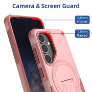 For Samsung Galaxy S24+ 5G / S25+ 5G Armor MagSafe Holder PC Hybrid TPU Phone Case(Pink)