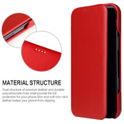 For iPhone 16 Plus Fierre Shann Top Layer Cowhide Business Magnetic Leather Phone Case(Red)