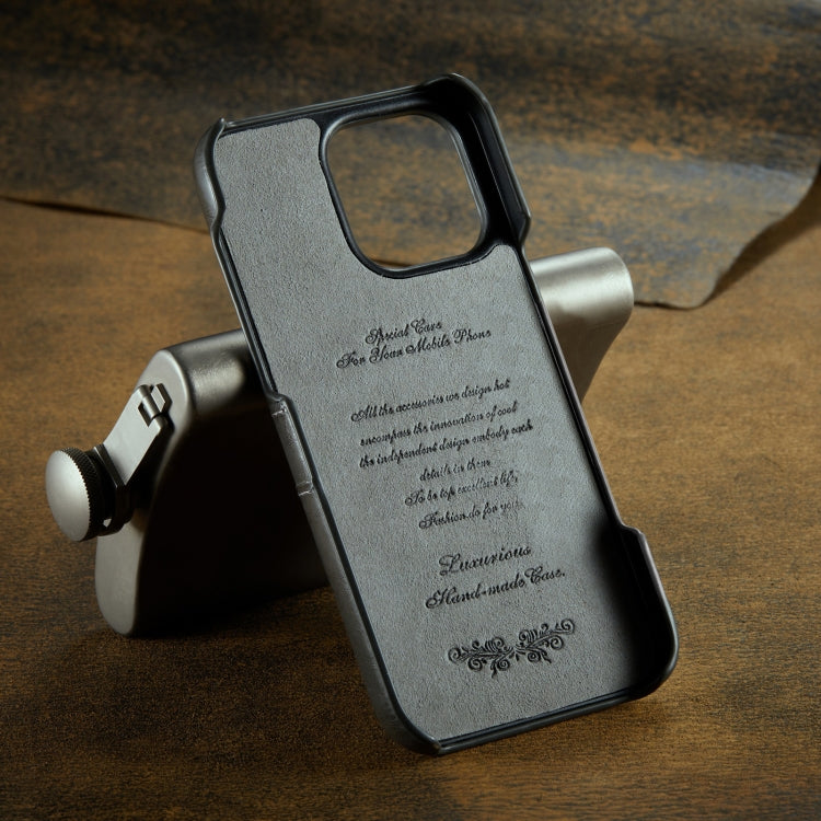 For iPhone 16 Pro Fierre Shann Retro Oil Wax Texture Card Slots PU Leather Phone Case(Grey) - iPhone 16 Pro Cases by FIERRE SHANN | Online Shopping South Africa | PMC Jewellery | Buy Now Pay Later Mobicred