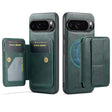 For Google Pixel 9 Pro XL Fierre Shann Cowhide Horizontal Flip Magnetic Card Holder Phone Case(Green) - Google Cases by FIERRE SHANN | Online Shopping South Africa | PMC TechLife | Buy Now Pay Later Mobicred