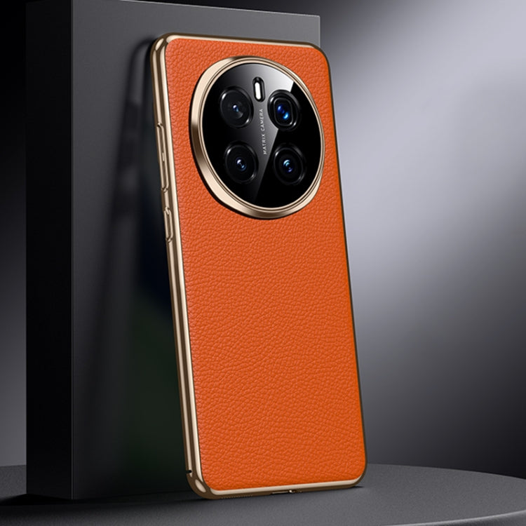 For Honor Magic7 Genuine Leather PC Phone Case(Orange) - Honor Cases by PMC TechLife | Online Shopping South Africa | PMC TechLife | Buy Now Pay Later Mobicred