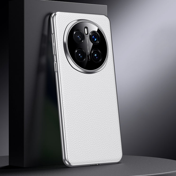 For Honor Magic7 Pro Genuine Leather PC Phone Case(White) - Honor Cases by PMC TechLife | Online Shopping South Africa | PMC TechLife | Buy Now Pay Later Mobicred