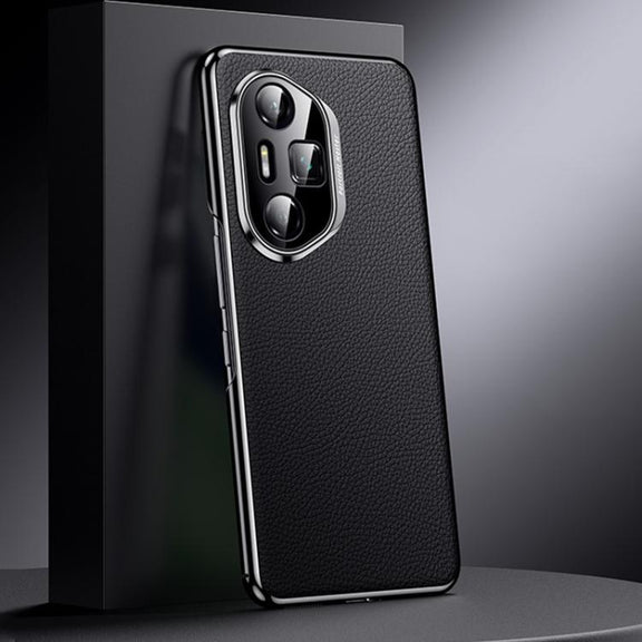 For Honor 300 Ultra Genuine Leather PC Phone Case(Black)