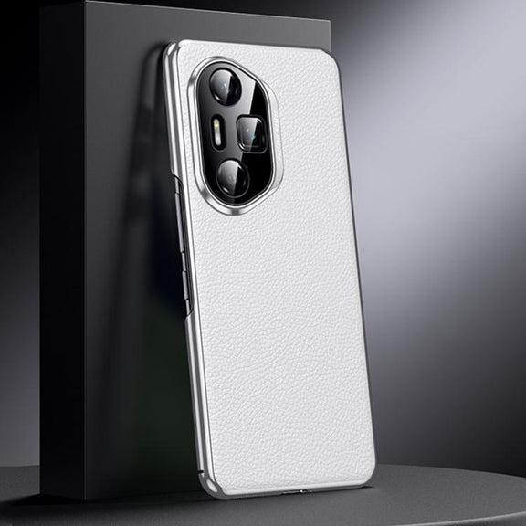 For Honor 300 Ultra Genuine Leather PC Phone Case(White)