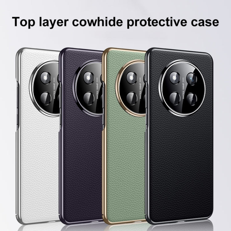 For Honor X60 Pro Genuine Leather PC Phone Case(Black) - Honor Cases by PMC Jewellery | Online Shopping South Africa | PMC Jewellery | Buy Now Pay Later Mobicred