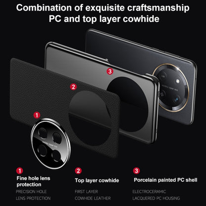 For Honor X60 Pro Genuine Leather PC Phone Case(Black) - Honor Cases by PMC Jewellery | Online Shopping South Africa | PMC Jewellery | Buy Now Pay Later Mobicred