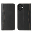 For iPhone 16 Fierre Shann Cowhide Leather Flip Leather Phone Case(Black) - free shipping - PMC Jewellery - Order now!