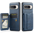 For Google Pixel 9 Pro XL Fierre Shann Oil Wax Cow Leather Card Holder Back Phone Case(Blue) - Google Cases by FIERRE SHANN | Online Shopping South Africa | PMC TechLife | Buy Now Pay Later Mobicred