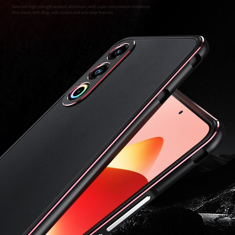 For Meizu 21 Aurora Series Lens Protector + Metal Frame Phone Case(Black Silver)