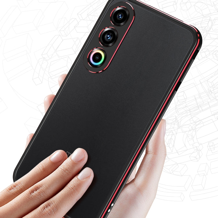 For Meizu 21 Aurora Series Lens Protector + Metal Frame Phone Case(Black Silver)