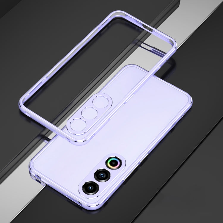 For Meizu 21 Aurora Series Lens Protector + Metal Frame Phone Case(Purple Silver) - More Brand by PMC TechLife | Online Shopping South Africa | PMC TechLife | Buy Now Pay Later Mobicred