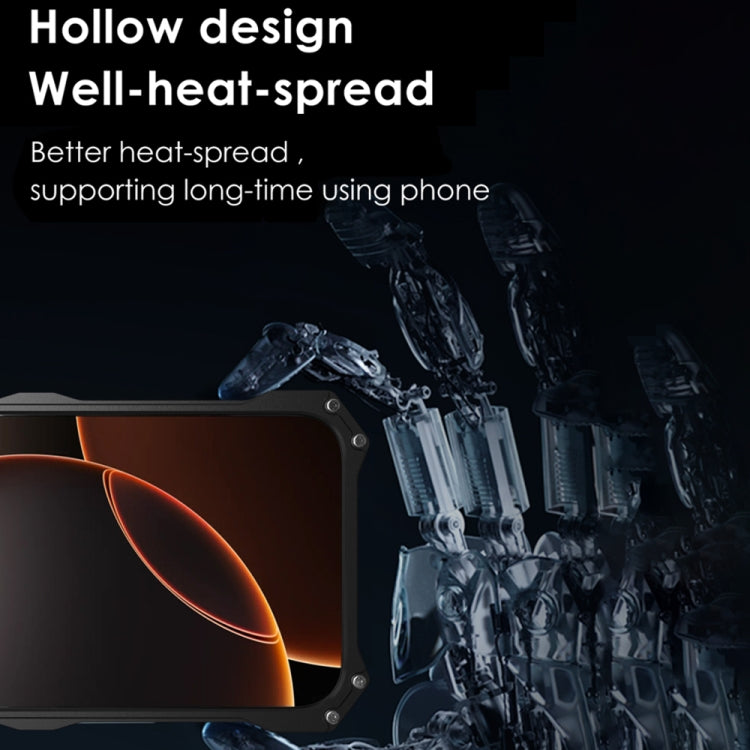 For iPhone 16 Plus R-JUST RJ-17 Shockproof Armor Hollow Metal Phone Case(Black)