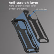 For iPhone 16 Plus R-JUST RJ-17 Shockproof Armor Hollow Metal Phone Case(Black)