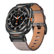 For Samsung Galaxy Watch Ultra 47mm Mecha Style Leather Watch Band(Light Grey Oil Wax) - Watch Bands by PMC TechLife | Online Shopping South Africa | PMC TechLife | Buy Now Pay Later Mobicred