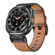 For Samsung Galaxy Watch Ultra 47mm Mecha Style Leather Watch Band(Dark Brown) - Watch Bands by PMC TechLife | Online Shopping South Africa | PMC TechLife | Buy Now Pay Later Mobicred