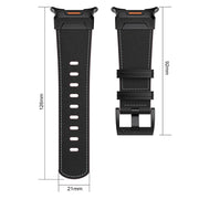 For Samsung Galaxy Watch Ultra 47mm Mecha Style Leather Watch Band(Light Grey Oil Wax)