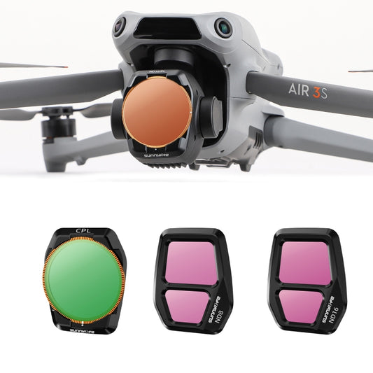 For DJI Air 3S Sunnylife Camera Lens Filter, Filter:3 in 1 CPL ND8 ND16 - free shipping - PMC Jewellery - Order now!