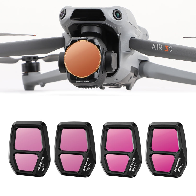 For DJI Air 3S Sunnylife Camera Lens Filter, Filter:4 in 1 ND8-64 - free shipping - PMC Jewellery - Order now!