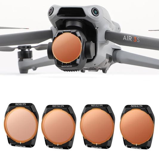For DJI Air 3S Sunnylife Camera Lens Filter, Filter:4 in 1 ND8-64PL - free shipping - PMC Jewellery - Order now!