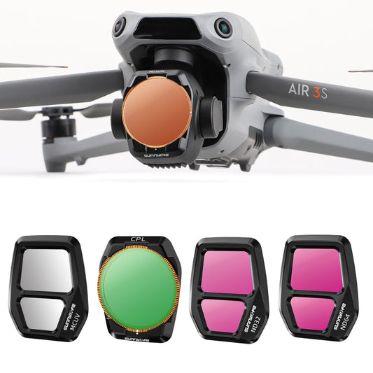 For DJI Air 3S Sunnylife Camera Lens Filter, Filter:4 in 1 UV CPL ND32 ND64 - free shipping - PMC Jewellery - Order now!