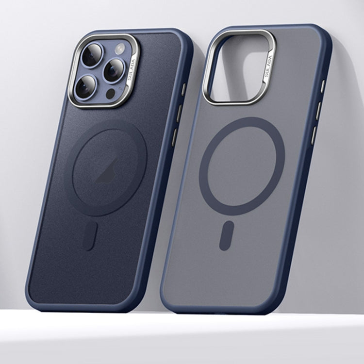 For iPhone 16 Pro Max SULADA Light Sand MagSafe Magnetic PC Hybrid TPU Phone Case(Blue) - free shipping - PMC Jewellery - Order now!