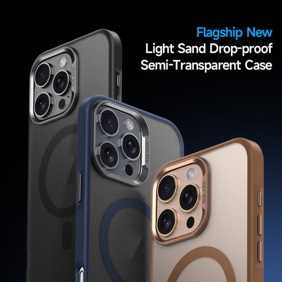 For iPhone 16 Pro SULADA Light Sand MagSafe Magnetic PC Hybrid TPU Phone Case(Grey)