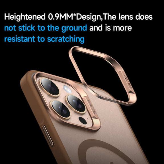 For iPhone 16 SULADA Light Sand MagSafe Magnetic PC Hybrid TPU Phone Case(Gold)
