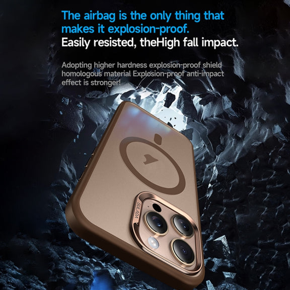 For iPhone 16 Pro Max SULADA Light Sand MagSafe Magnetic PC Hybrid TPU Phone Case(Blue)