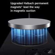 For iPhone 16 Pro Max SULADA Top Grain Leather MagSafe Magnetic Holder Phone Case(Blue)