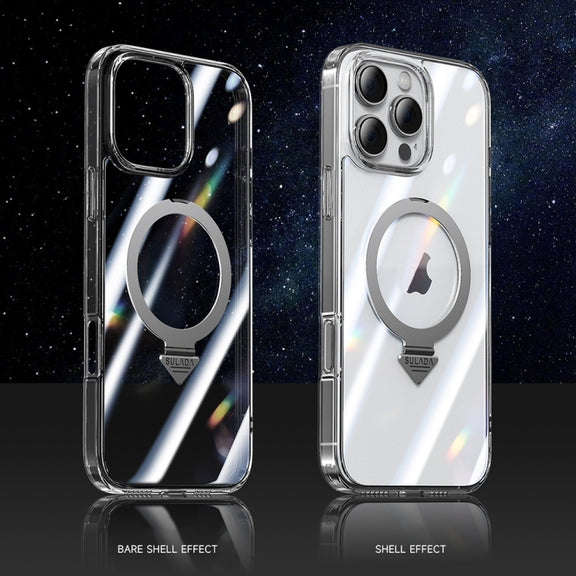 For iPhone 16 SULADA Transparent MagSafe Magnetic Holder Phone Case