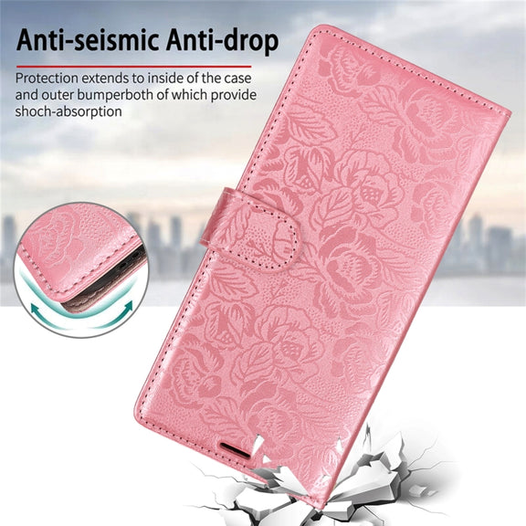 For Samsung Galaxy S25+ 5G Peony Flowers Imprint Leather Phone Case(Pink)