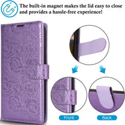 For Samsung Galaxy S25 Ultra 5G Peony Flowers Imprint Leather Phone Case(Purple)