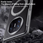 For Huawei Mate X5 / X3 SULADA Smart View Window MagSafe Magnetic Holder Leather Phone Case(Blue)