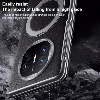 For Huawei Mate X6 SULADA Smart View Window MagSafe Magnetic Holder Leather Phone Case(Black) - free shipping - PMC Jewellery - Order now!